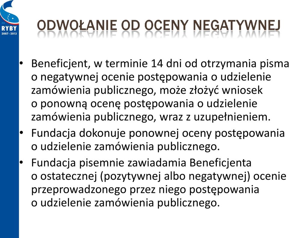 Fundacja dokonuje ponownej oceny postępowania o udzielenie zamówienia publicznego.