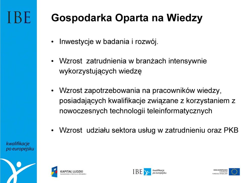 zapotrzebowania na pracowników wiedzy, posiadających kwalifikacje związane z