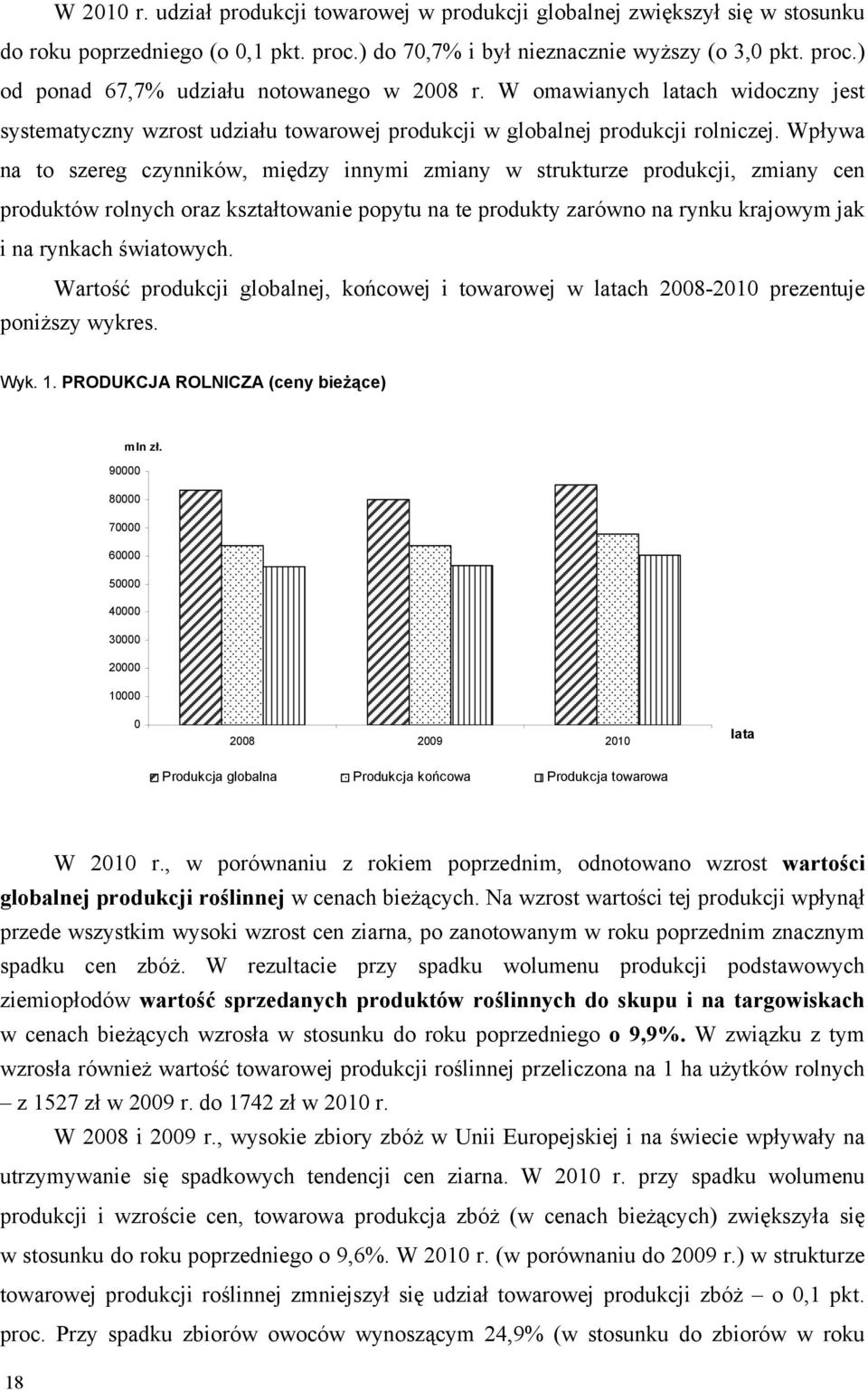 Wpływa na to szereg czynników, między innymi zmiany w strukturze produkcji, zmiany cen produktów rolnych oraz kształtowanie popytu na te produkty zarówno na rynku krajowym jak i na rynkach światowych.