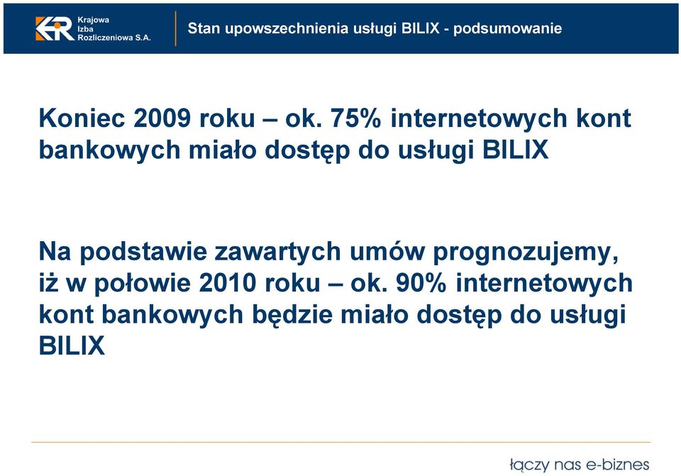 Na podstawie zawartych umów prognozujemy, iż w połowie 2010 roku ok.