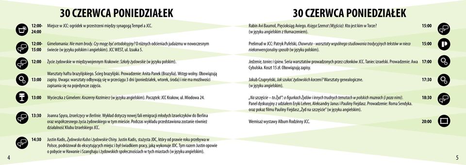 Prelimud w JCC: Patryk Pufelski, Chawruta - warsztaty wspólnego studiowania tradycyjnych tekstów w nieco niekonwencjonalny sposób (w języku polskim).