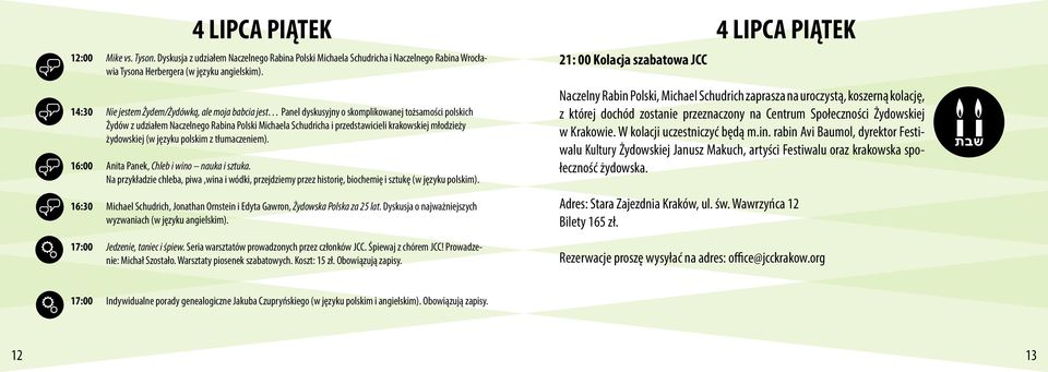 młodzieży żydowskiej (w języku polskim z tłumaczeniem). Anita Panek, Chleb i wino nauka i sztuka.