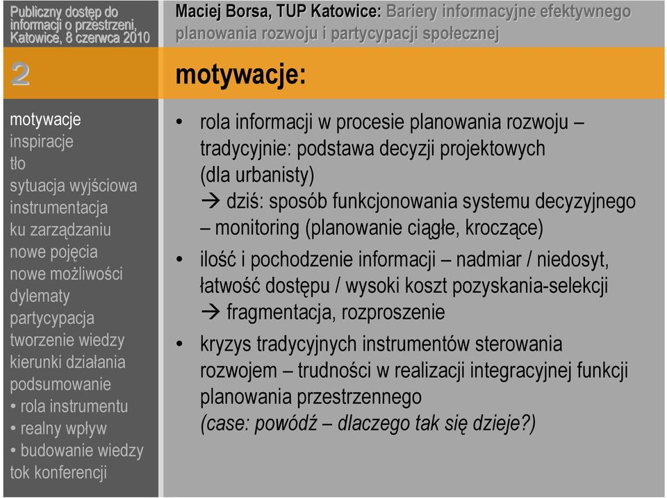 niedosyt, łatwość dostępu / wysoki koszt pozyskania-selekcji fragmentacja, rozproszenie kryzys tradycyjnych instrumentów