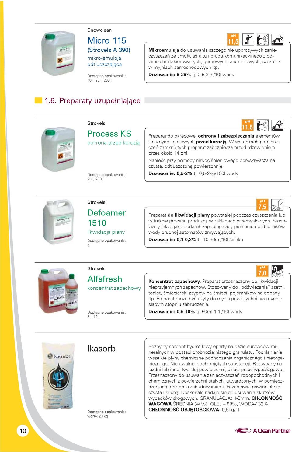 Preparaty uzupełniające Process KS ochrona przed korozją 25 l, 200 l 11,5 Preparat do okresowej ochrony i zabezpieczania elementów żelaznych i stalowych przed korozją.