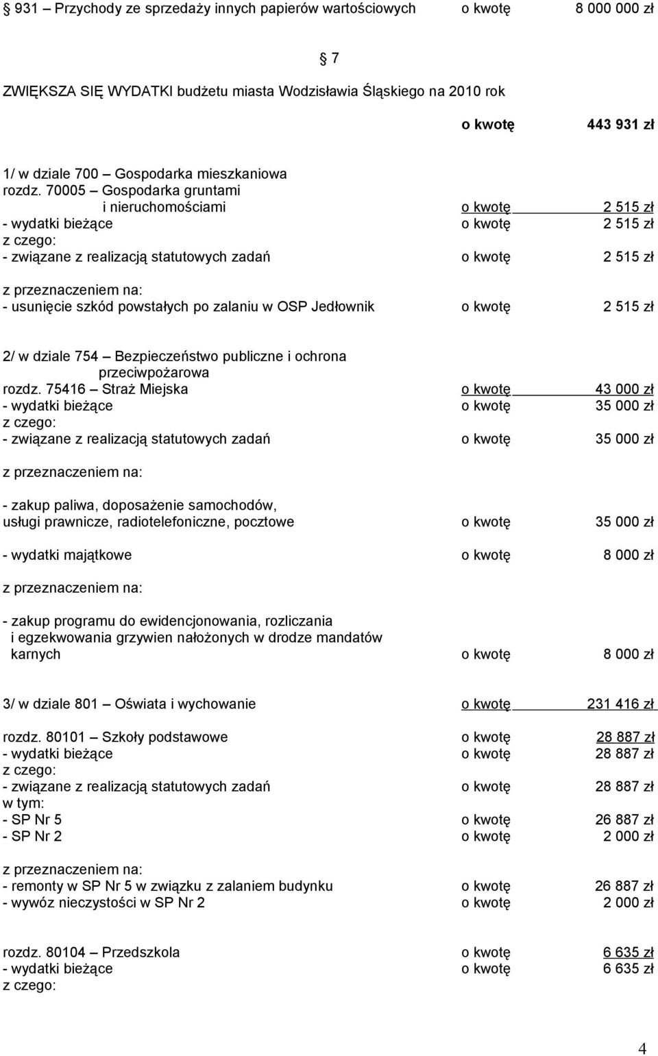 70005 Gospodarka gruntami i nieruchomościami o kwotę 2 55 zł - wydatki bieżące o kwotę 2 55 zł - związane z realizacją statutowych zadań o kwotę 2 55 zł - usunięcie szkód powstałych po zalaniu w OSP