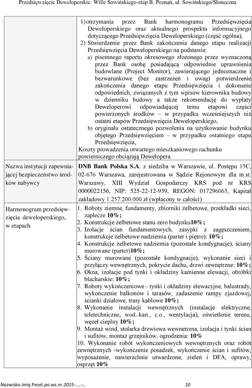 budowlane (Project Monitor), zawierającego jednoznaczne i bezwarunkowe (bez zastrzeżeń i uwag) potwierdzenie zakończenia danego etapu Przedsięwzięcia i dokonanie odpowiednich, związanych z tym wpisów