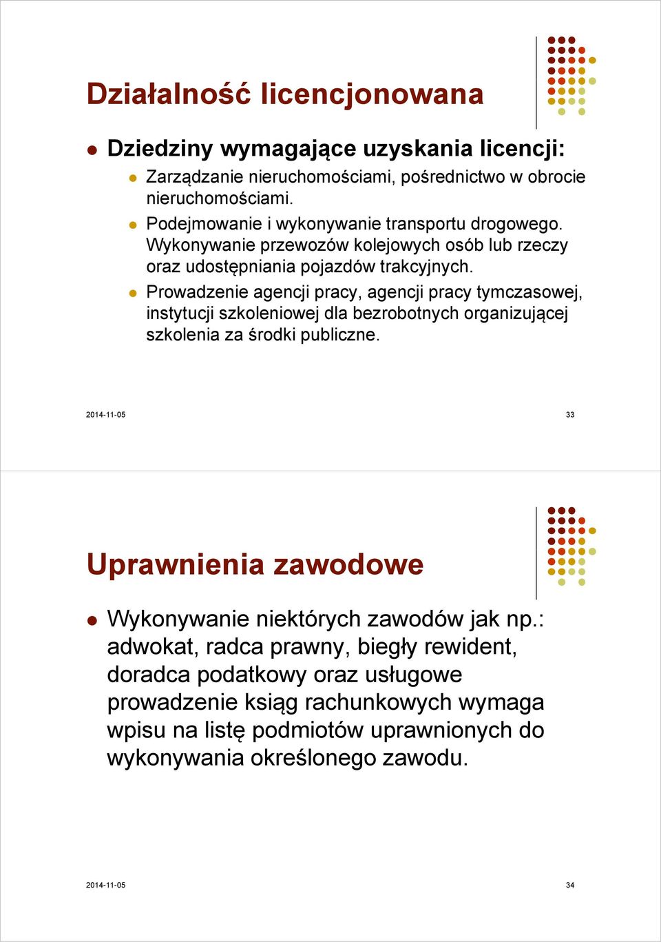 Prowadzenie agencji pracy, agencji pracy tymczasowej, instytucji szkoleniowej dla bezrobotnych organizującej szkolenia za środki publiczne.