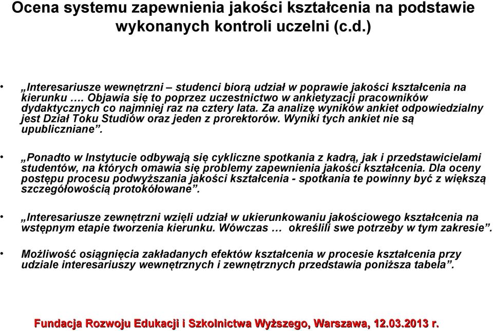 Wyniki tych ankiet nie są upubliczniane.