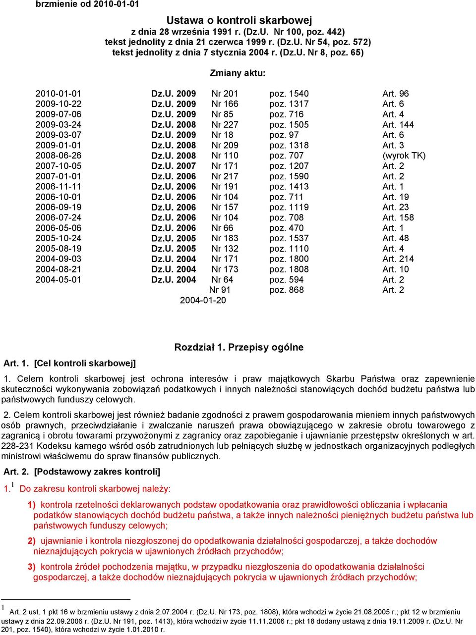 716 Art. 4 2009-03-24 Dz.U. 2008 Nr 227 poz. 1505 Art. 144 2009-03-07 Dz.U. 2009 Nr 18 poz. 97 Art. 6 2009-01-01 Dz.U. 2008 Nr 209 poz. 1318 Art. 3 2008-06-26 Dz.U. 2008 Nr 110 poz.