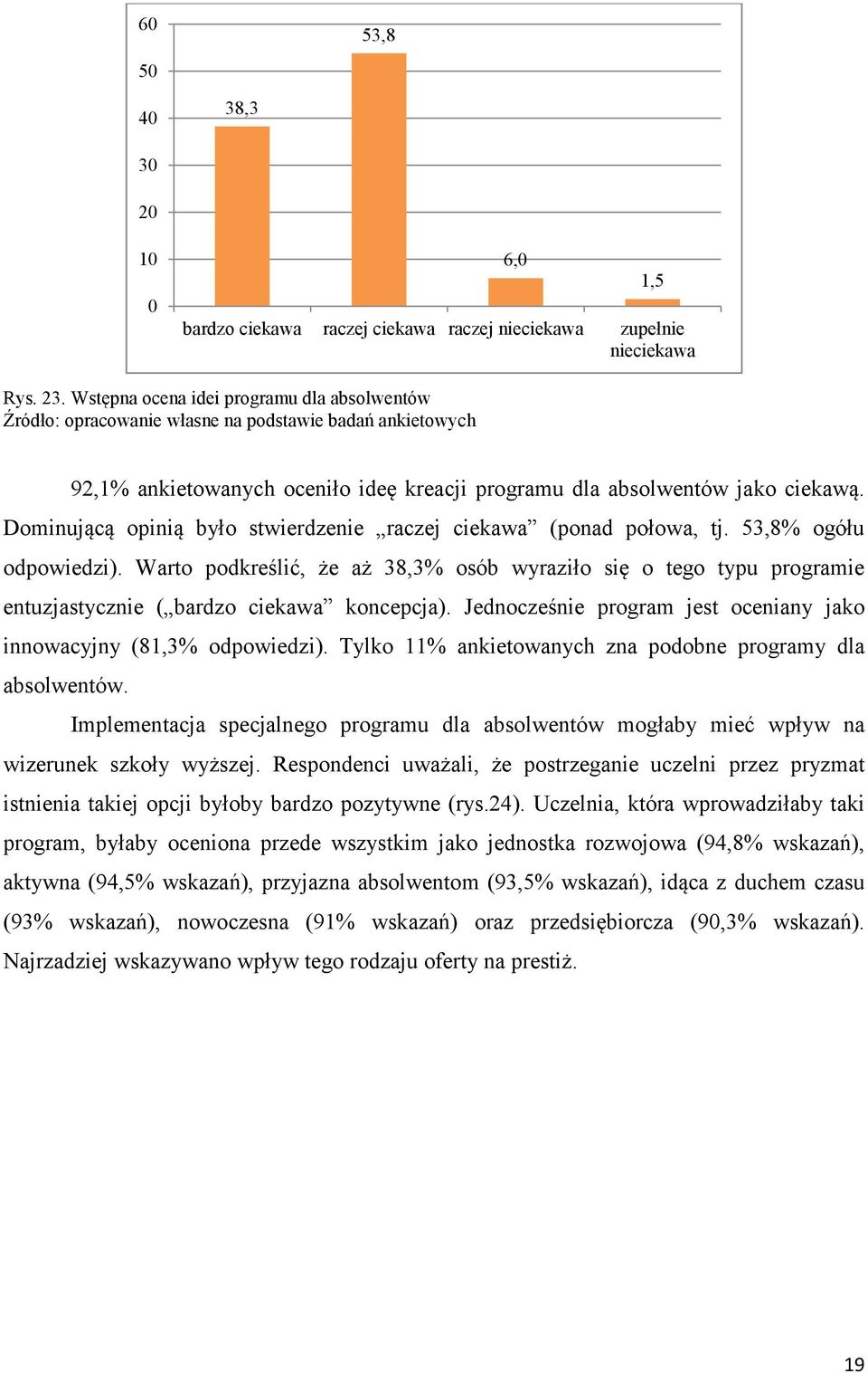 53,8% ogółu odpowiedzi). Warto podkreślić, że aż 38,3% osób wyraziło się o tego typu programie entuzjastycznie ( bardzo ciekawa koncepcja).