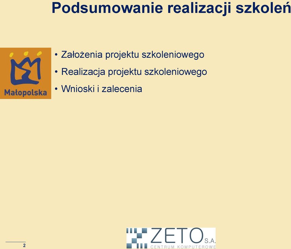 szkoleniowego Realizacja