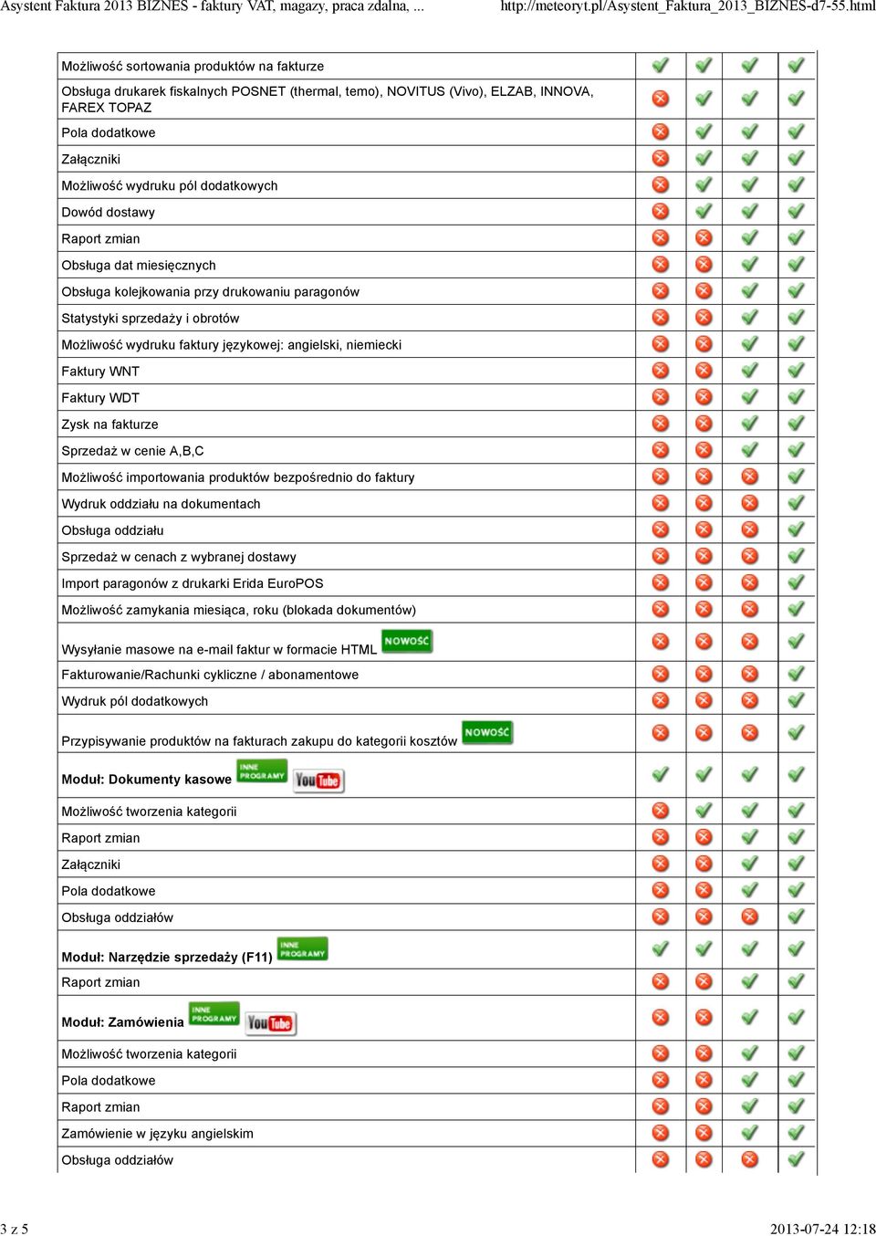 Zysk na fakturze Sprzedaż w cenie A,B,C Możliwość importowania produktów bezpośrednio do faktury Wydruk oddziału na dokumentach Obsługa oddziału Sprzedaż w cenach z wybranej dostawy Import paragonów