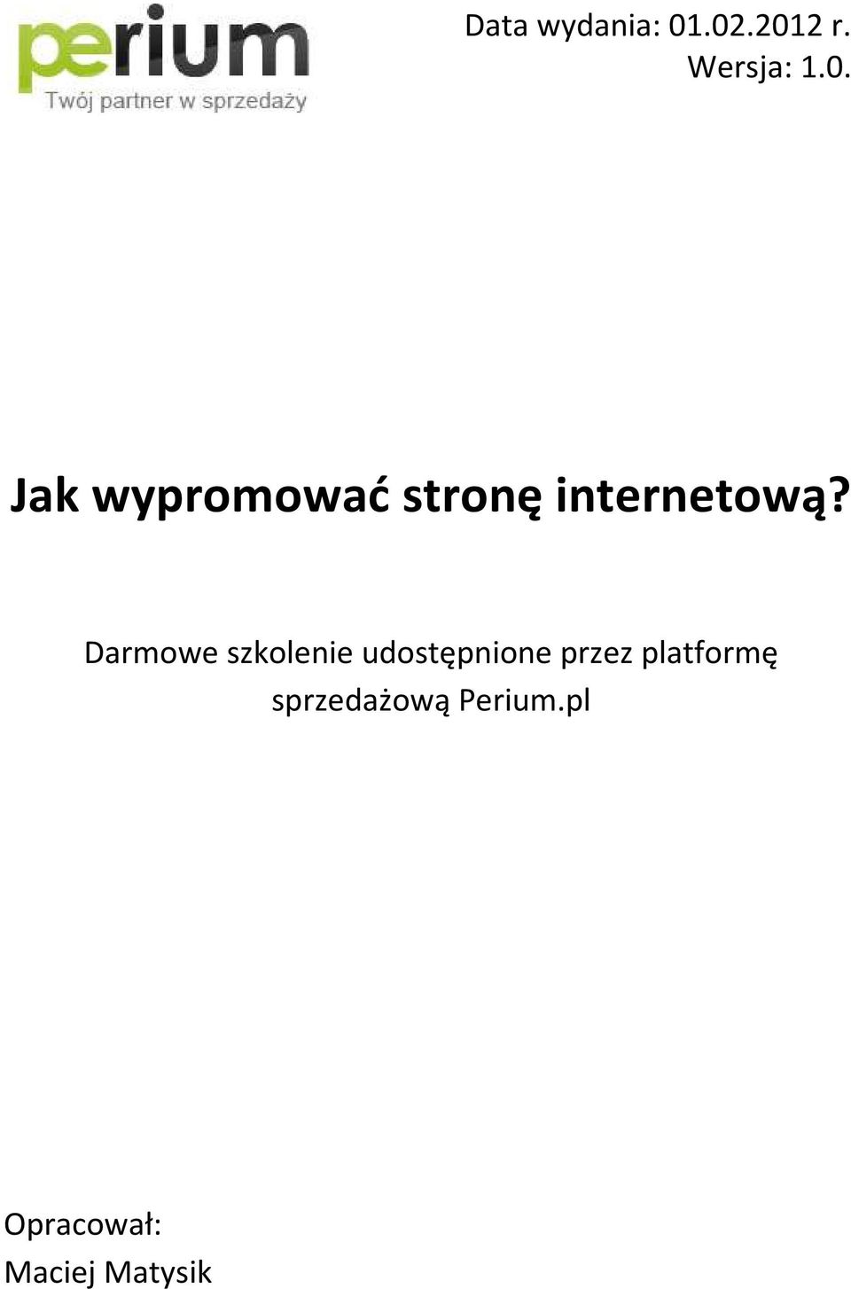 Darmowe szkolenie udostępnione przez