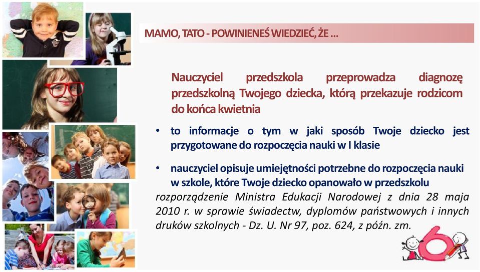 nauczyciel opisuje umiejętności potrzebne do rozpoczęcia nauki w szkole, które Twoje dziecko opanowało w przedszkolu rozporządzenie