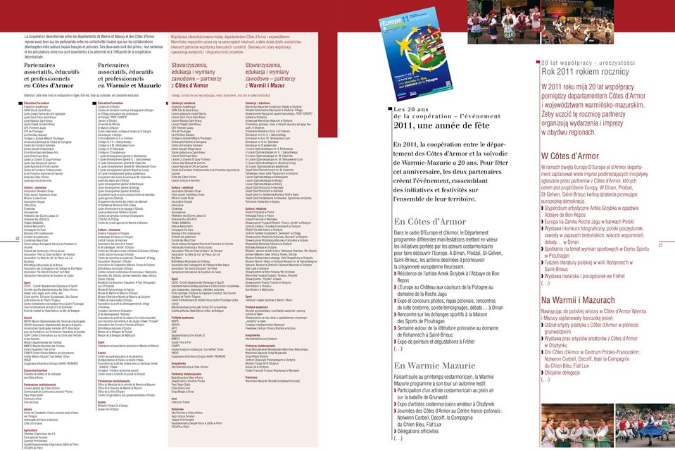 Partenaires associatifs, éducatifs et professionnels en Éducation/Formation Inspection Académique IUFM Site de Saint-Brieuc Lycée Joseph Savina des Arts Appliqués Lycée Saint-Pierre Saint-Brieuc