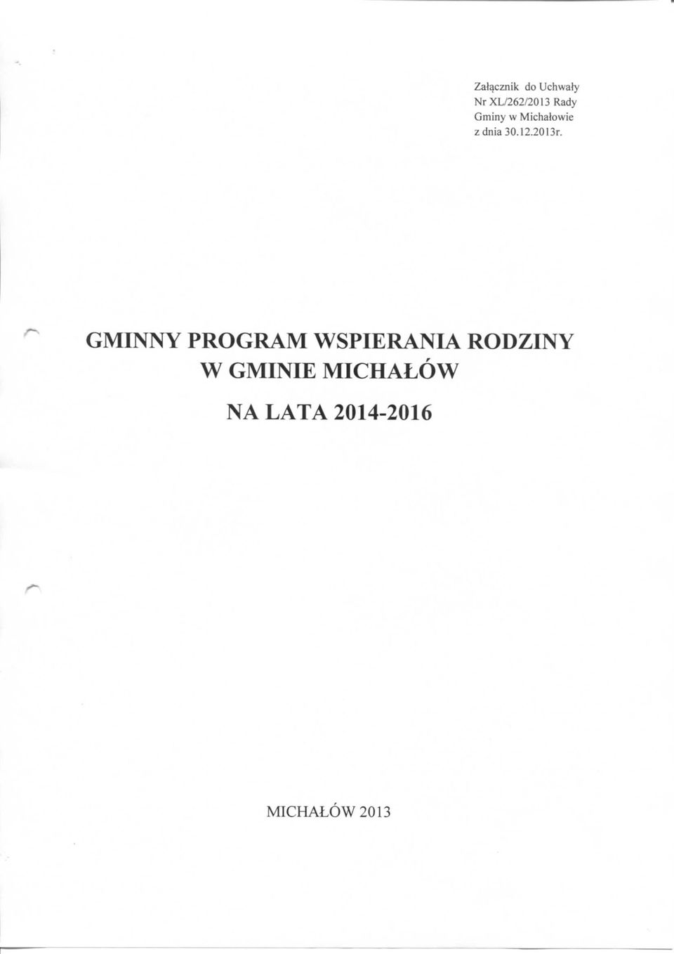 GMINNY PROGRAM WSPIERANIA RODZINY W