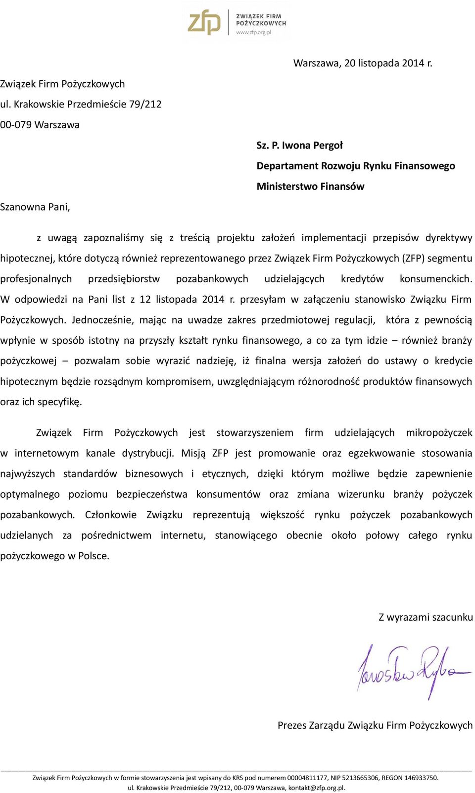 zedmieście 79/212 00-079 Warszawa Sz. P.