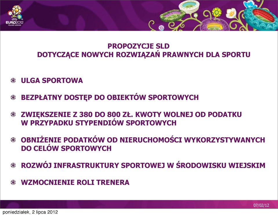 KWOTY WOLNEJ OD PODATKU W PRZYPADKU STYPENDIÓW SPORTOWYCH OBNIŻENIE PODATKÓW OD