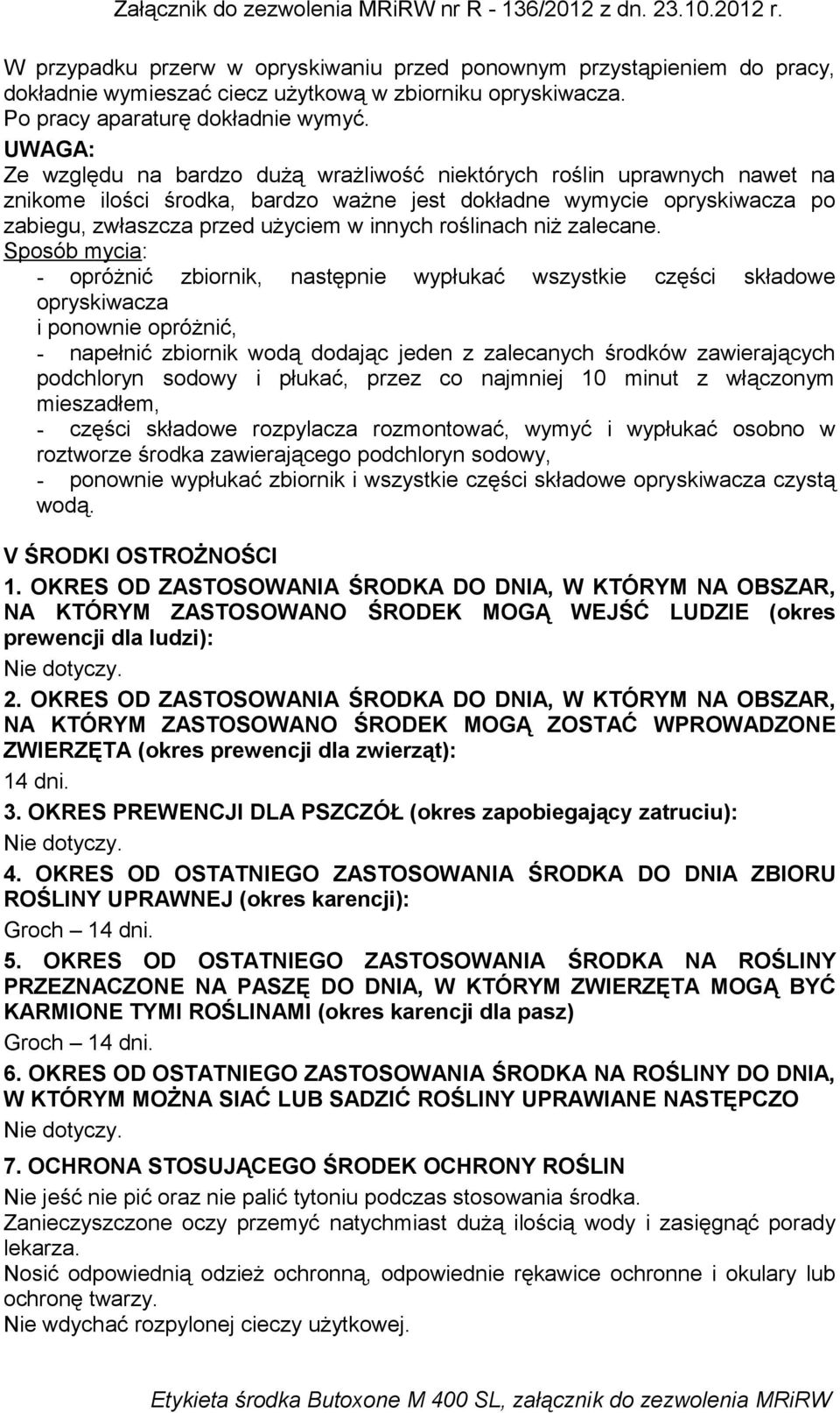 roślinach niż zalecane.