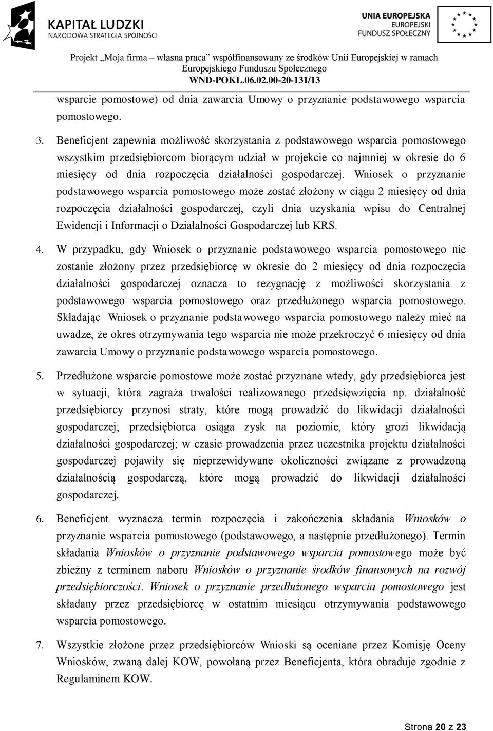 działalności gospodarczej.
