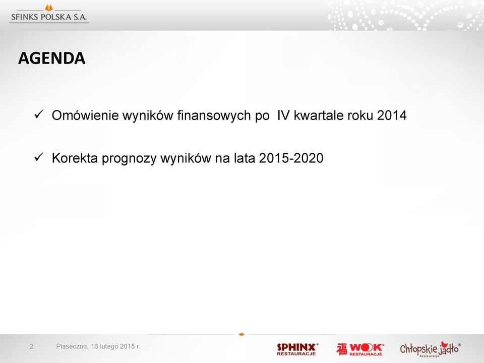 2014 Korekta prognozy wyników na