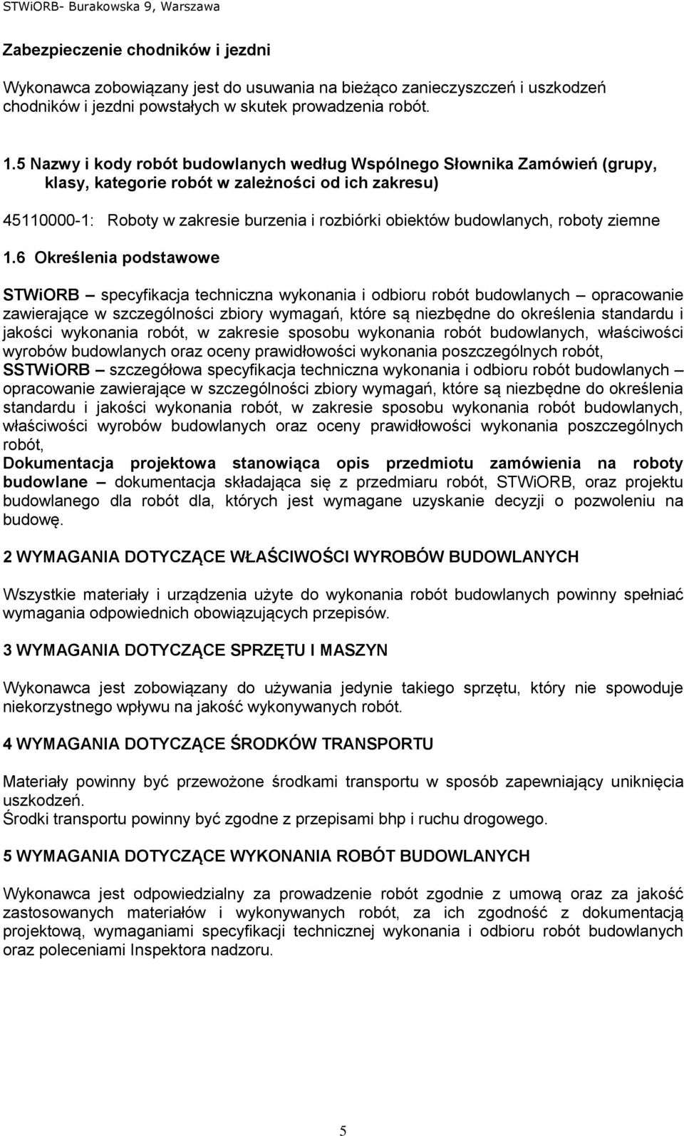 budowlanych, roboty ziemne 1.