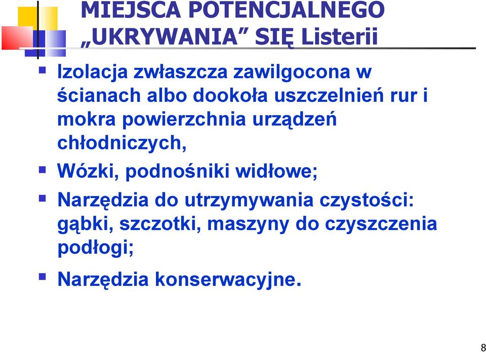 urządzeń chłodniczych, Wózki, podnośniki widłowe; Narzędzia do