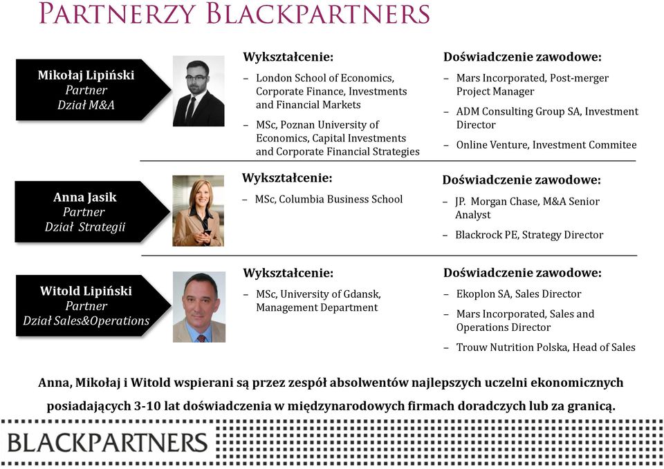 Group SA, Investment Director Online Venture, Investment Commitee Doświadczenie zawodowe: JP.