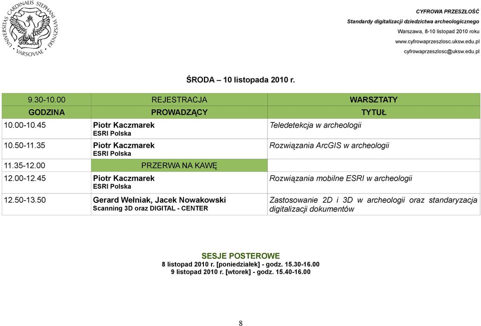 50 Gerard Wełniak, Jacek Nowakowski Scanning 3D oraz DIGITAL - CENTER Teledetekcja w archeologii Rozwiązania ArcGIS w archeologii Rozwiązania mobilne