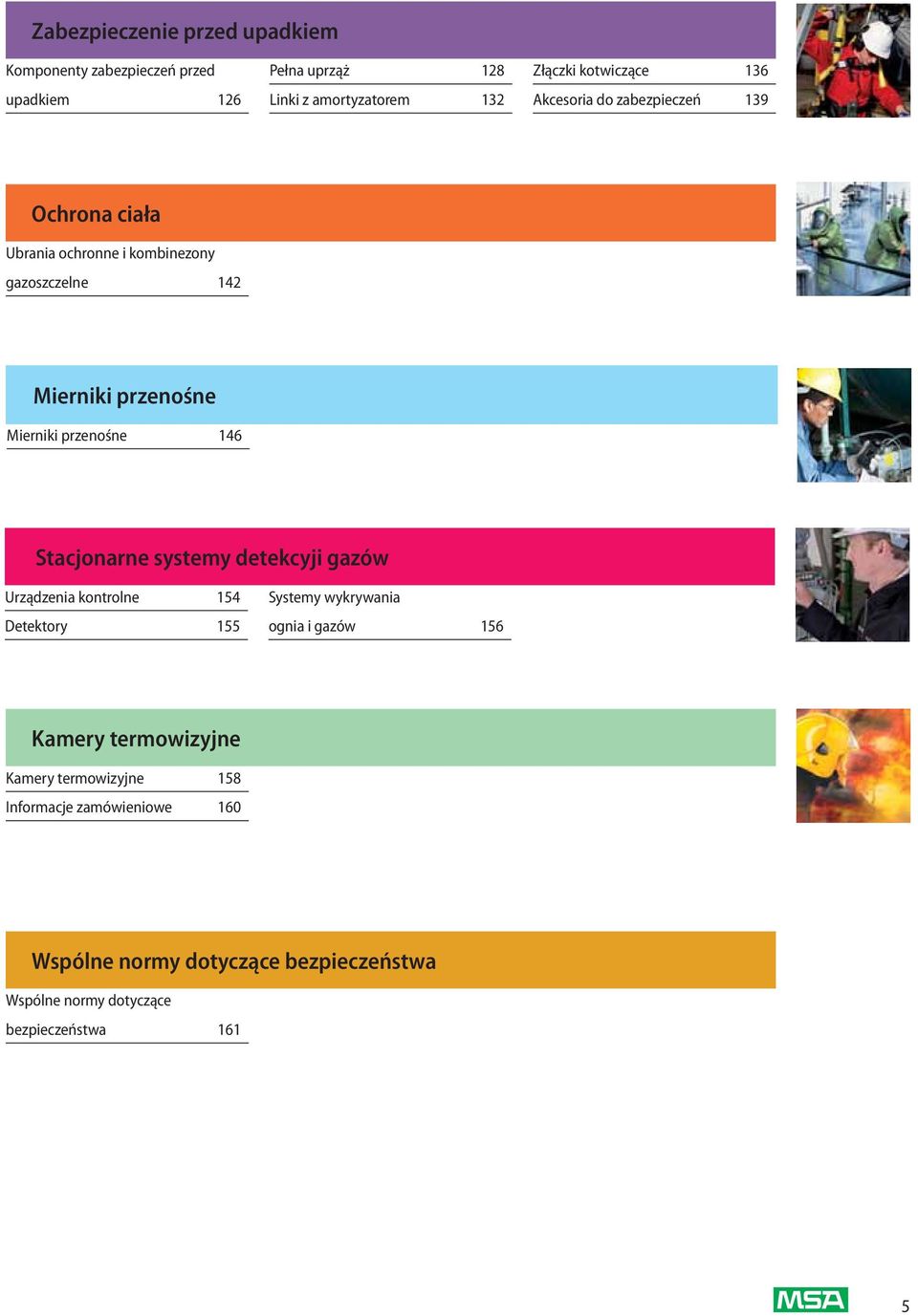 146 Stacjonarne systemy detekcyji gazów Urządzenia kontrolne 154 Detektory 155 Systemy wykrywania ognia i gazów 156 Kamery