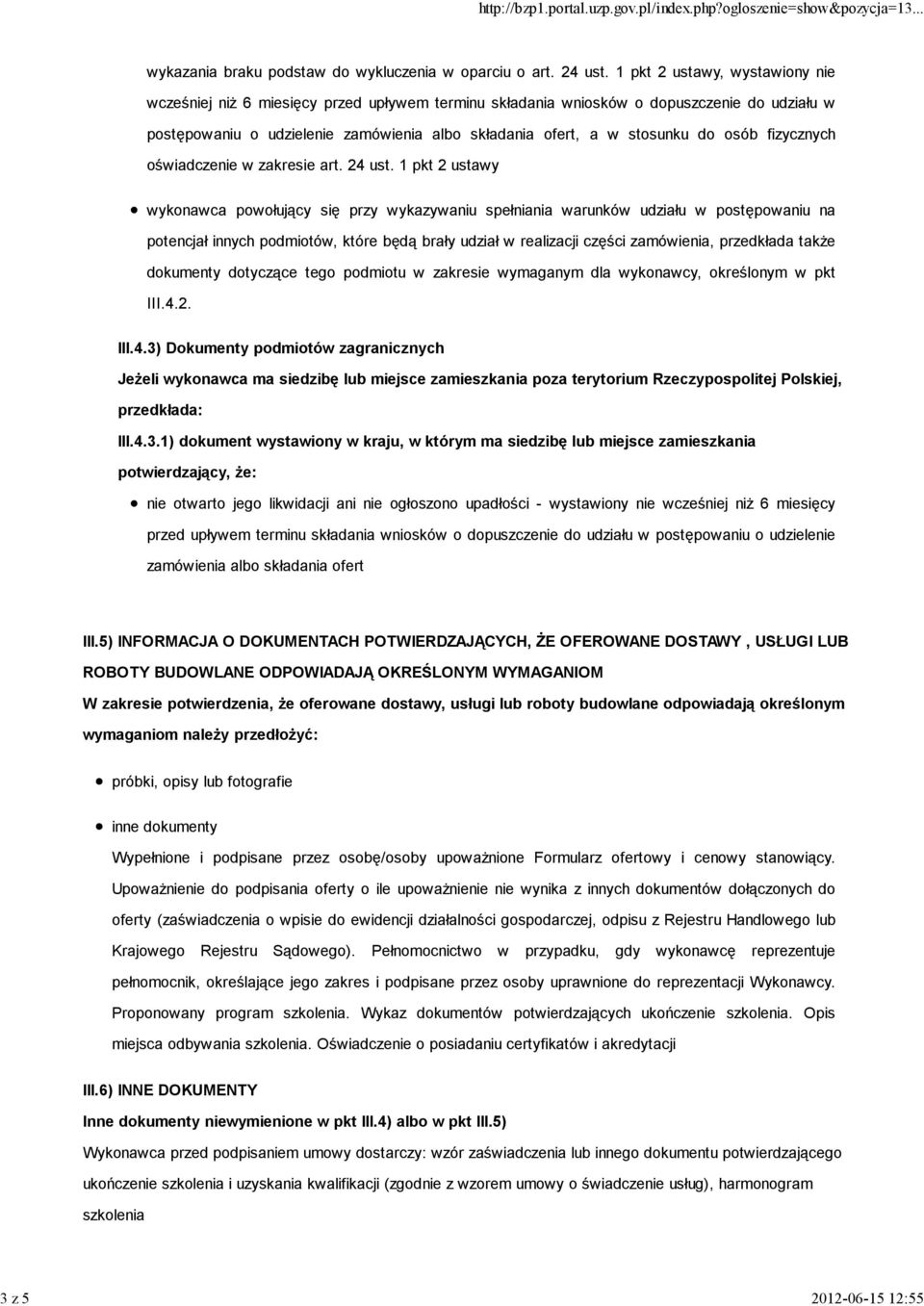osób fizycznych oświadczenie w zakresie art. 24 ust.