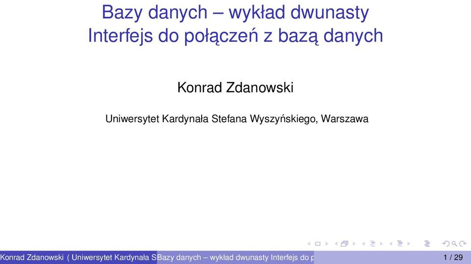 Konrad Zdanowski Uniwersytet