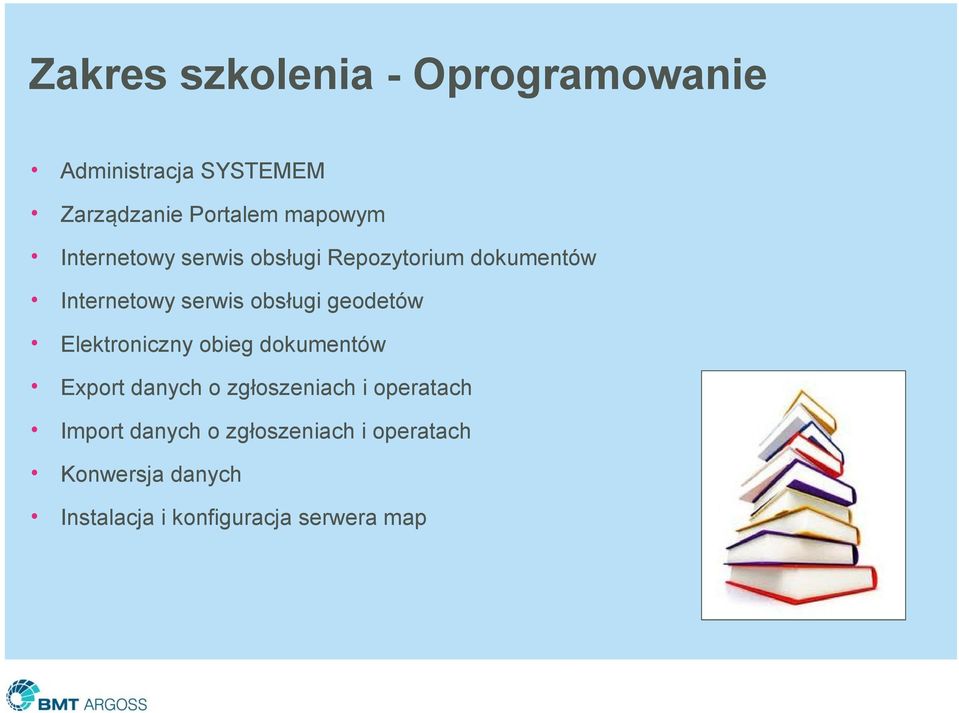 obsługi geodetów Elektroniczny obieg dokumentów Export danych o zgłoszeniach i