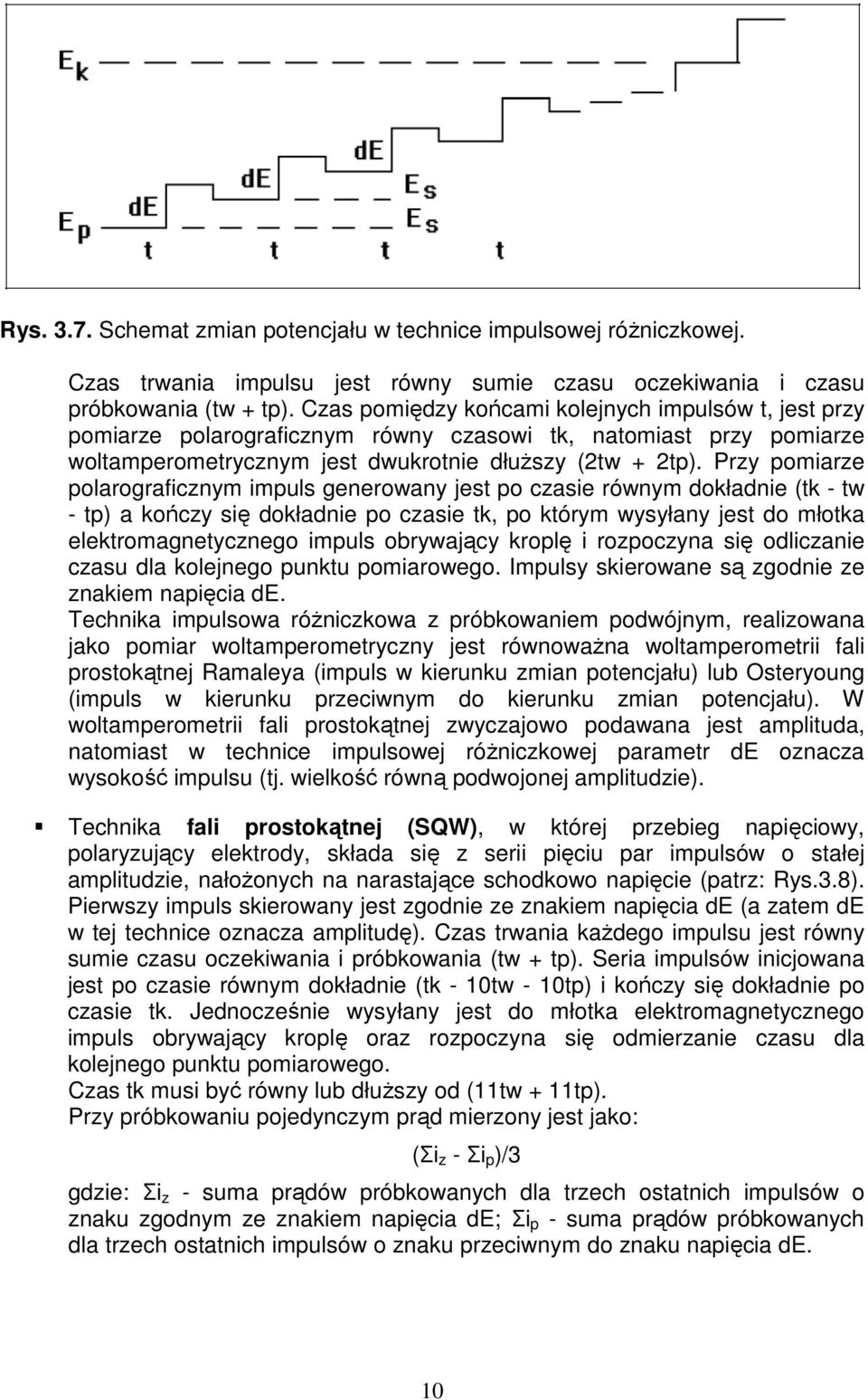 Przy pomiarze polarograficznym impuls generowany jest po czasie równym dokładnie (tk - tw - tp) a kończy się dokładnie po czasie tk, po którym wysyłany jest do młotka elektromagnetycznego impuls