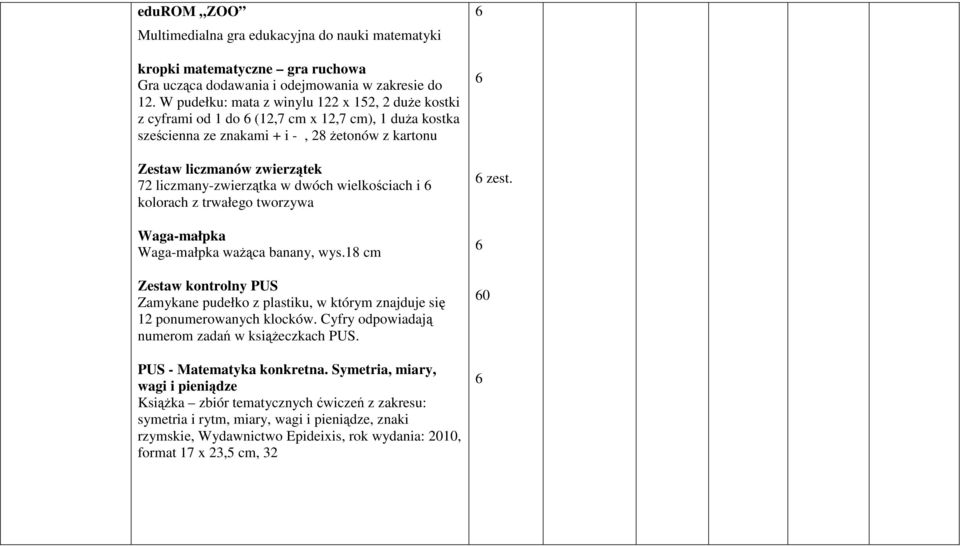 liczmany-zwierzątka w dwóch wielkościach i kolorach z trwałego tworzywa Waga-małpka Waga-małpka waŝąca banany, wys.