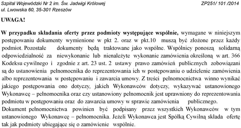 366 Kodeksu cywilnego i zgodnie z art. 23 ust.