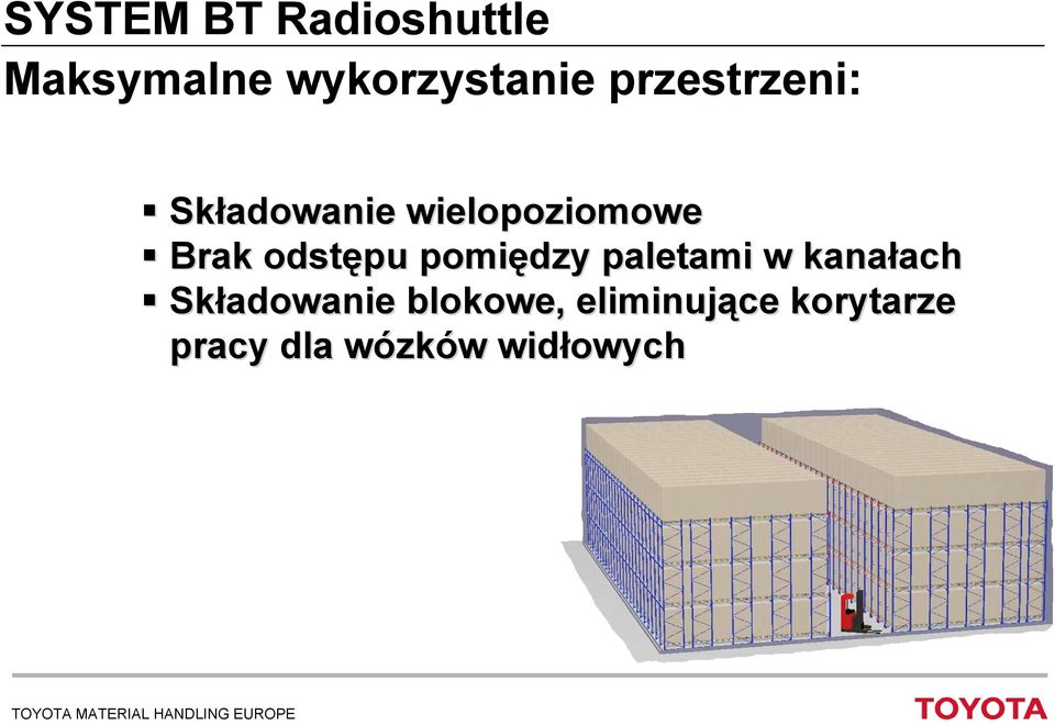 pomiędzy paletami w kanałach ach Składowanie