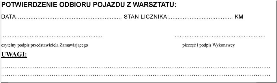 ..... czytelny podpis przedstawiciela