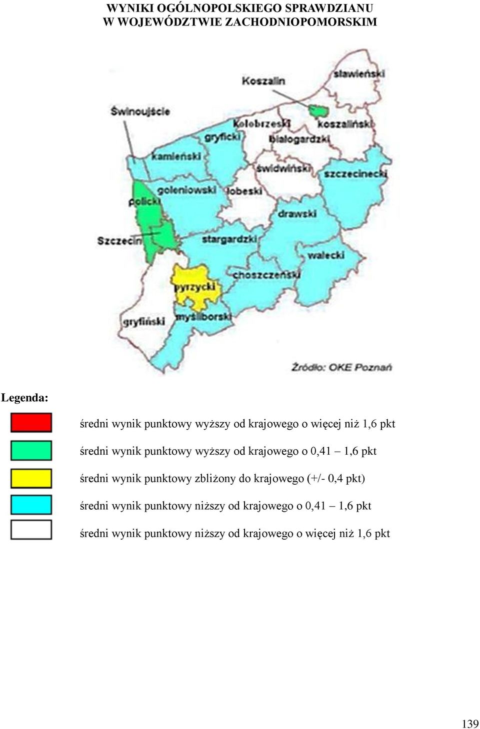 0,41 1,6 pkt średni wynik punktowy zbliżony do krajowego (+/- 0,4 pkt) średni wynik punktowy