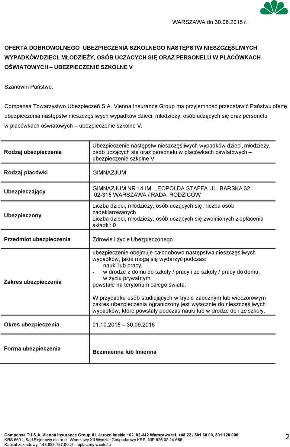 Compensa Towarzystwo Ubezpieczeń S.A.