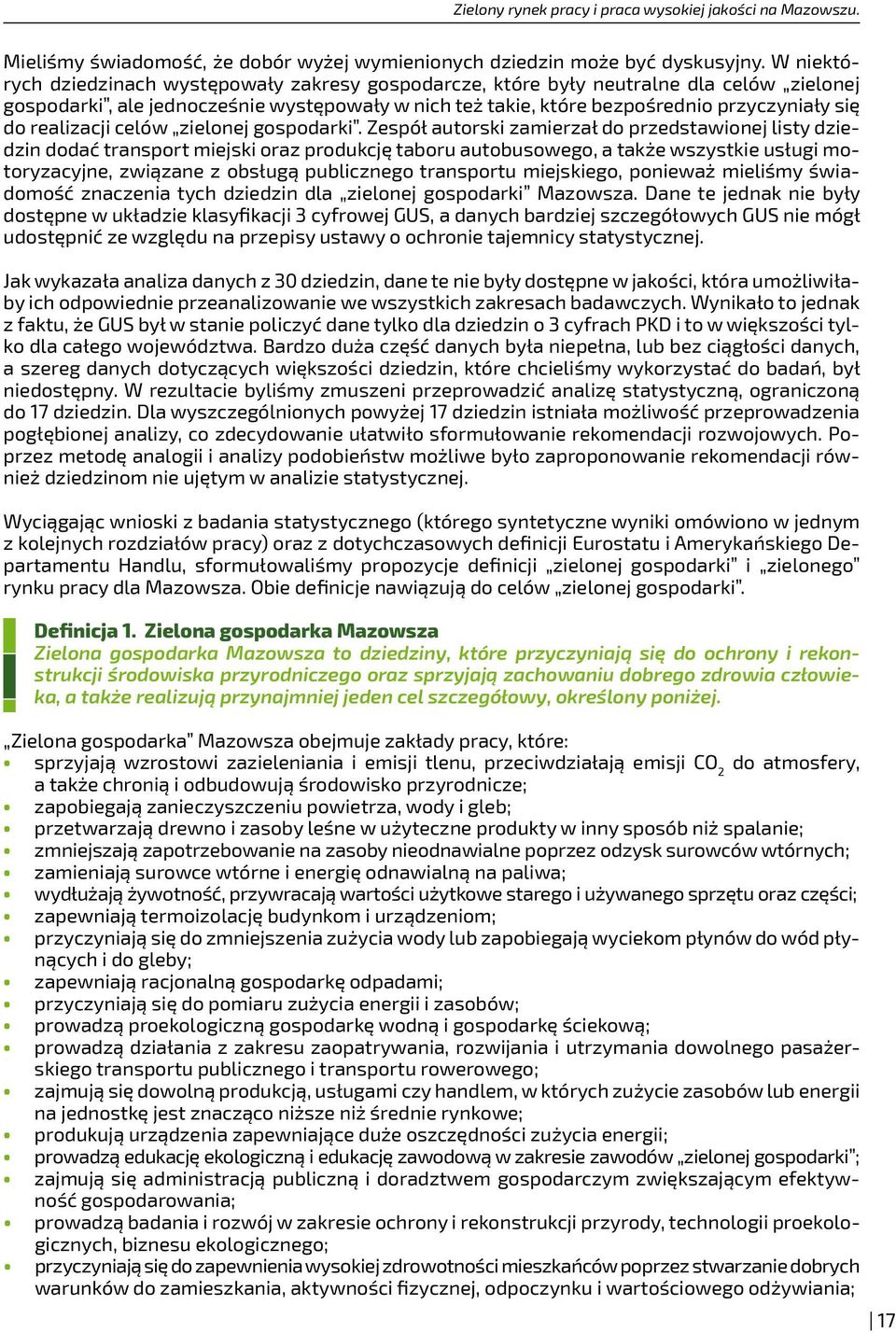 realizacji celów zielonej gospodarki.
