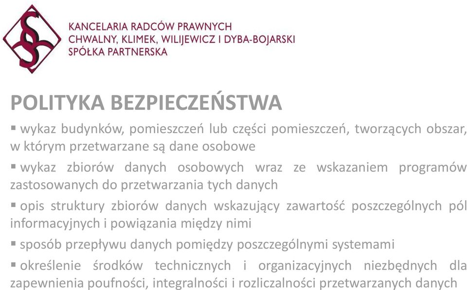 wskazujący zawartość poszczególnych pól informacyjnych i powiązania między nimi sposób przepływu danych pomiędzy poszczególnymi