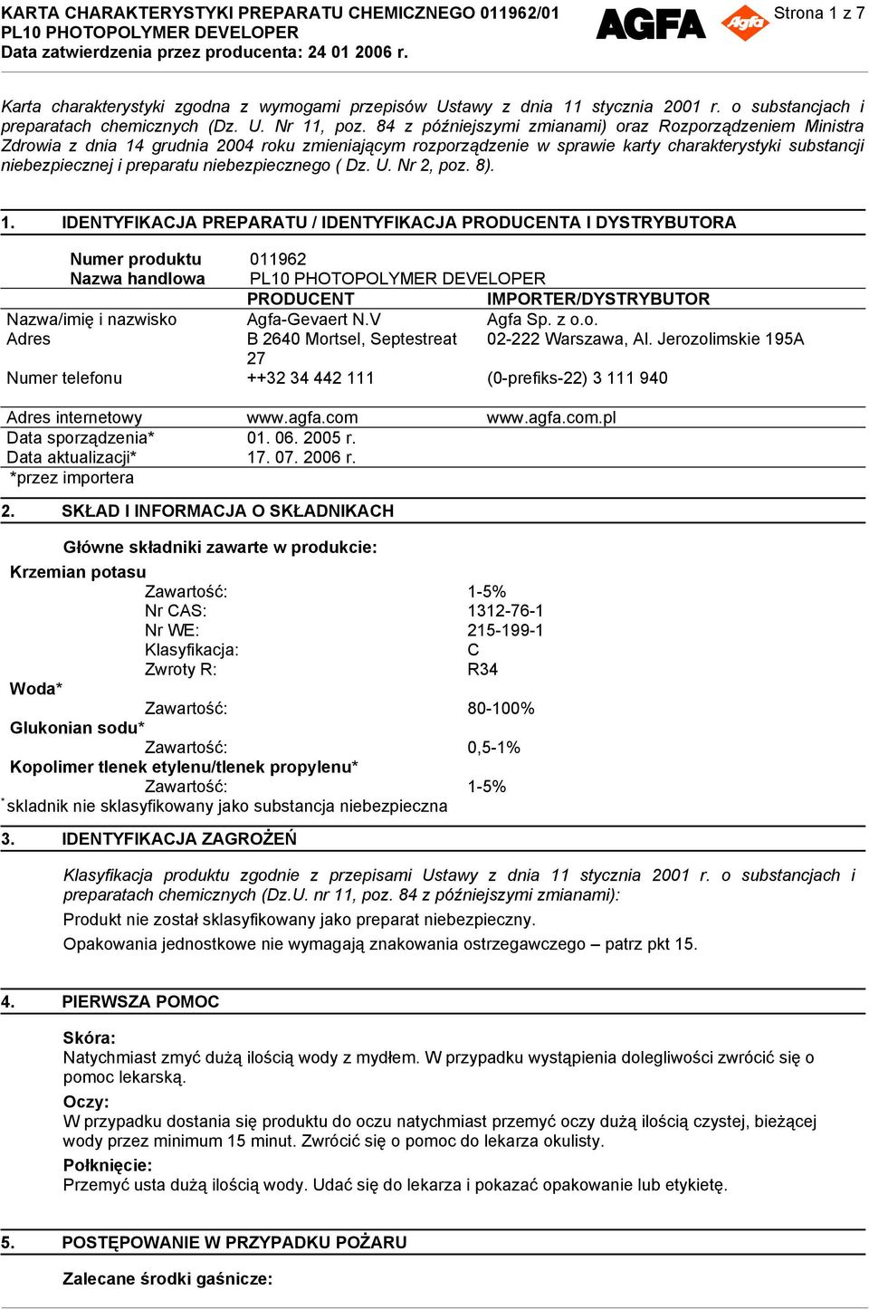 niebezpiecznego ( Dz. U. Nr 2, poz. 8). 1.