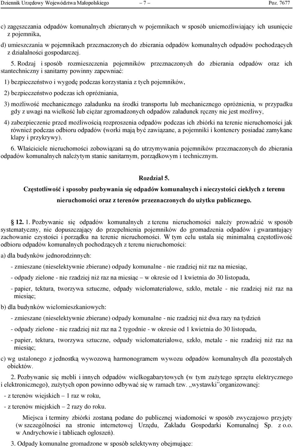 odpadów pochodzących z działalności gospodarczej. 5.