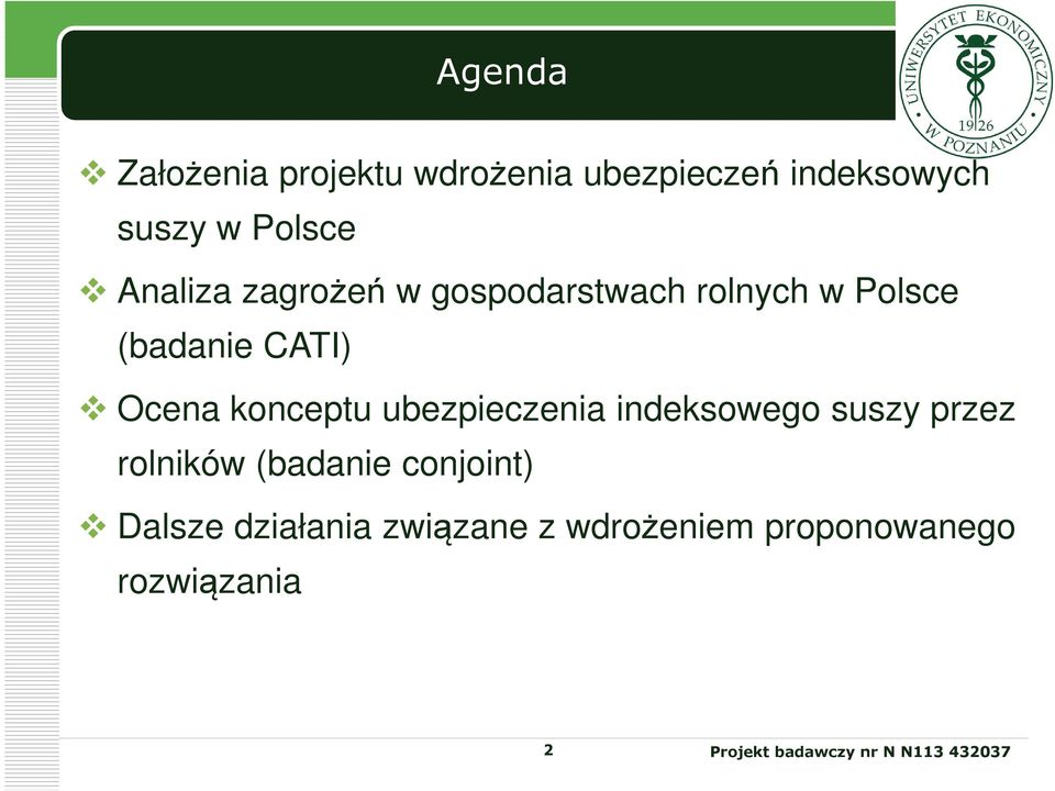konceptu ubezpieczenia indeksowego suszy przez rolników (badanie conjoint)