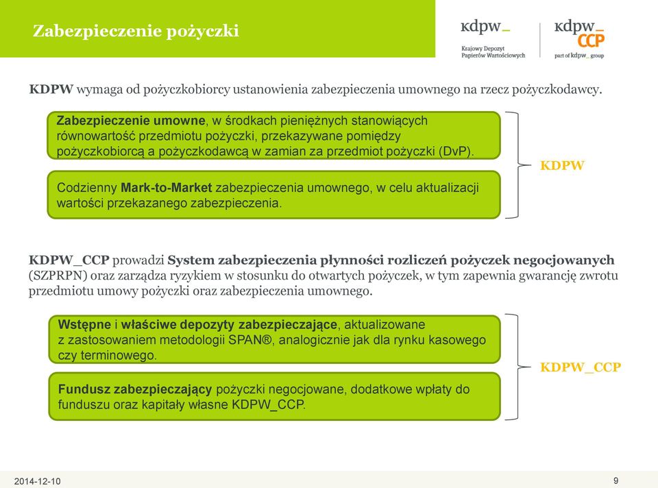 Codzienny Mark-to-Market zabezpieczenia umownego, w celu aktualizacji wartości przekazanego zabezpieczenia.