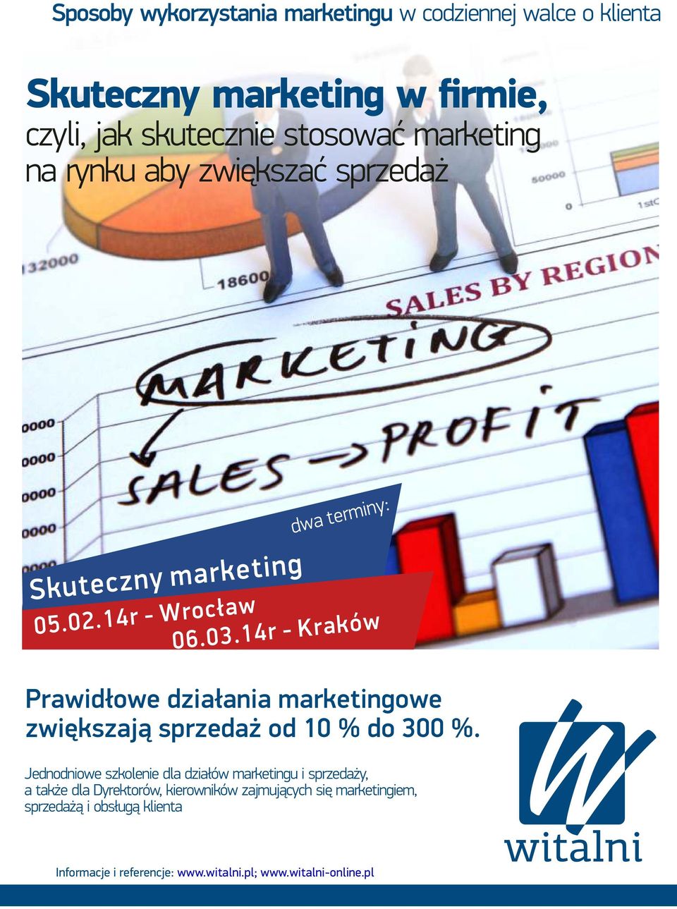 14r - Wrocław 06.03.14r - Kraków Prawidłowe działania marketingowe zwiększają sprzedaż od 10 % do 300 %.