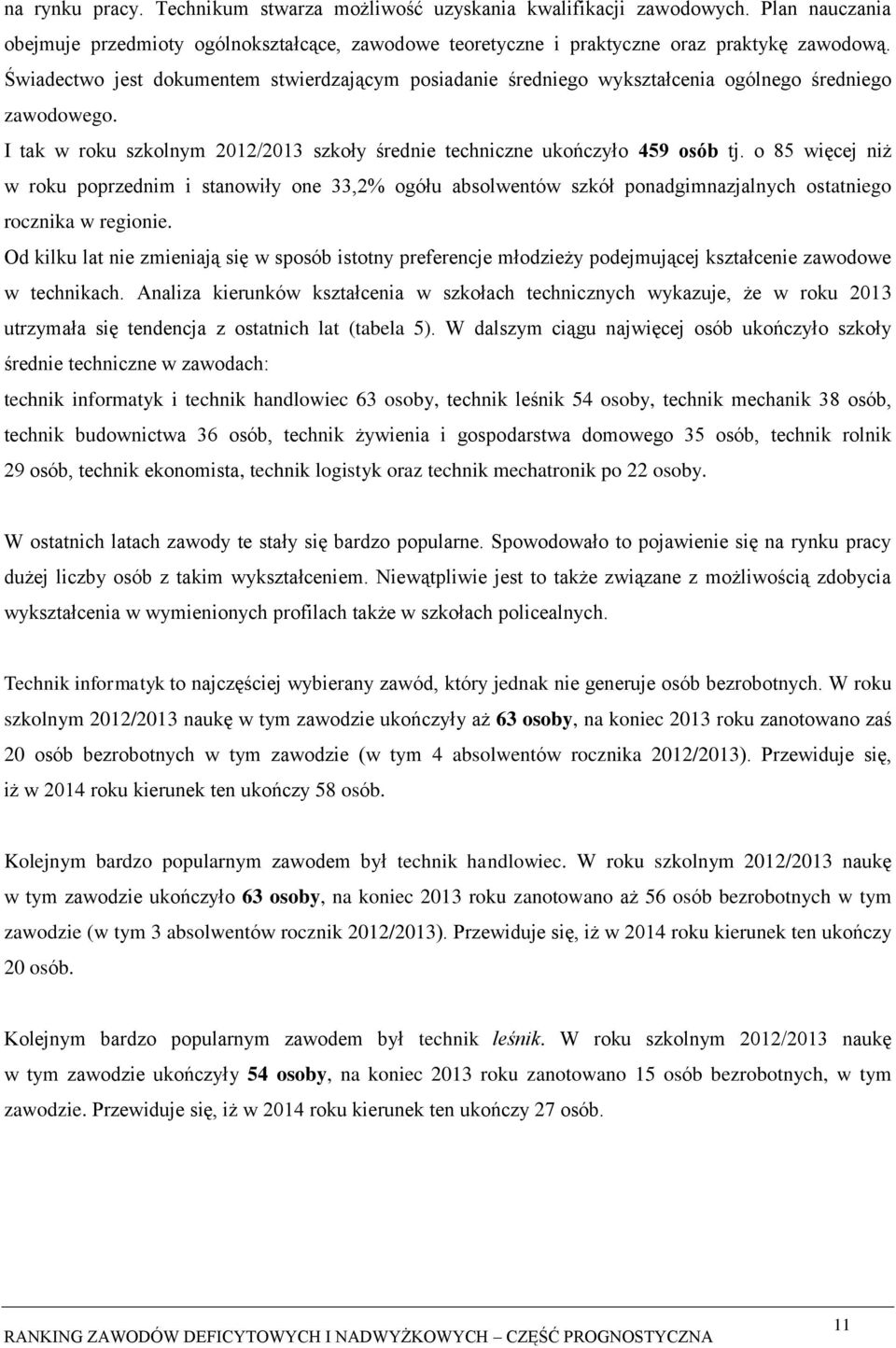 o 85 więcej niż w roku poprzednim i stanowiły one 33,2% ogółu absolwentów szkół ponadgimnazjalnych ostatniego rocznika w regionie.