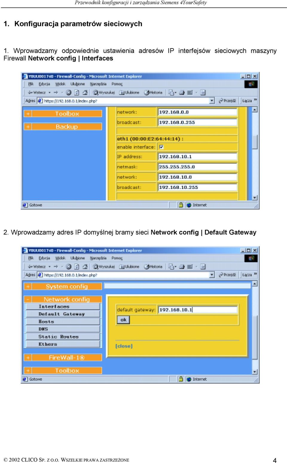 maszyny Firewall Network config Interfaces 2.