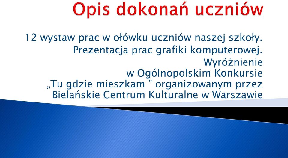 Wyróżnienie w Ogólnopolskim Konkursie Tu gdzie